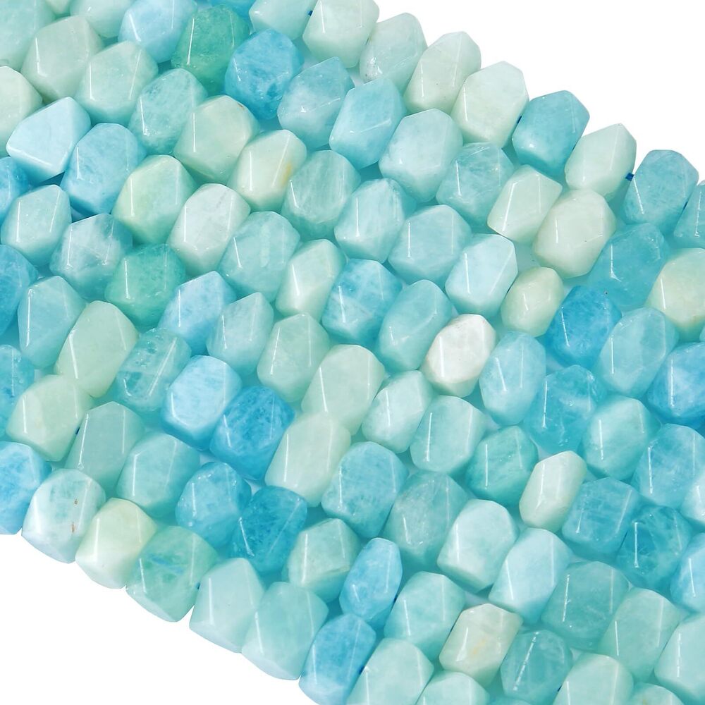5165 6x11MM 50PCS Aquamarine Crystal Natural Beads 15 Inch Irregular